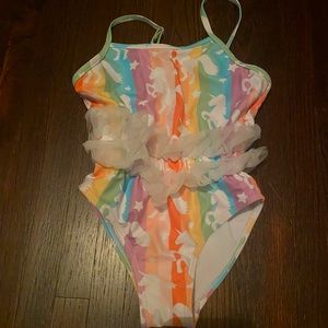 Unicorn w tutu detail toddler swimsuit